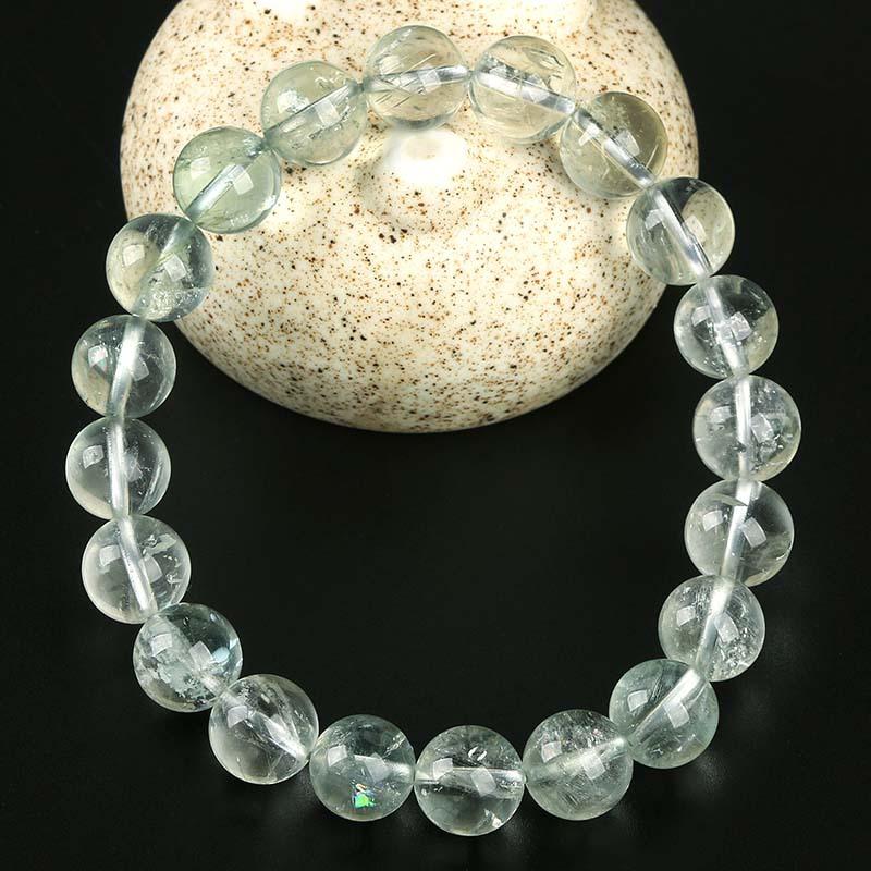 7mm - 13mm round shape 7A Natural Beryl beaded bracelet - Image 3