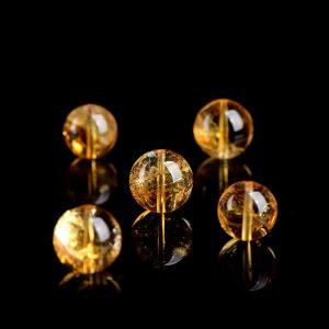 6A Natural Deep Citrine Round Loose Single Bead