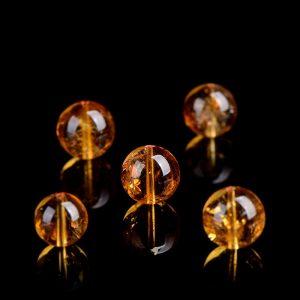8A Natural Deep Citrine Round Loose Single Bead